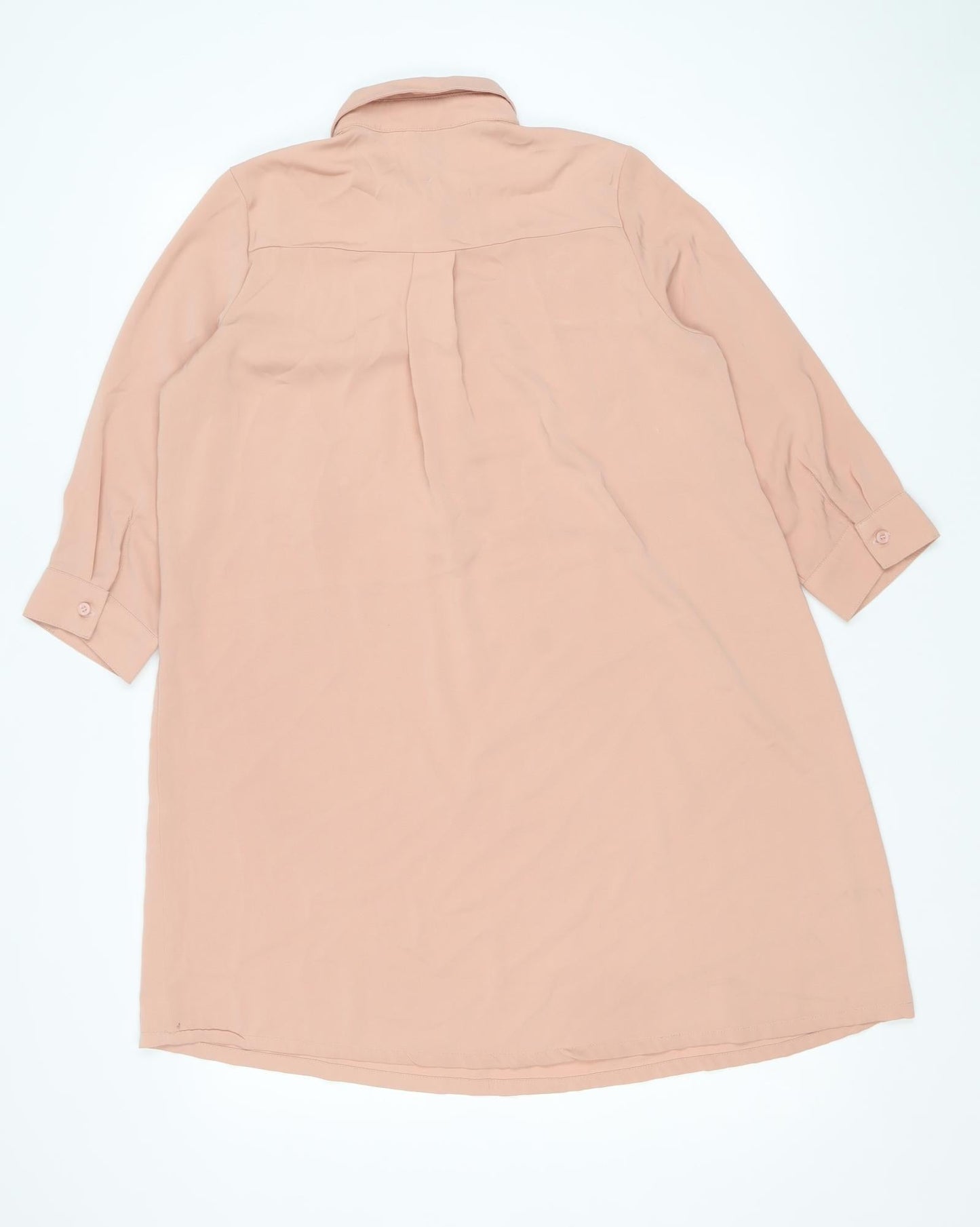 Lola May Womens Beige Polyester Shift Size 8 Collared Button