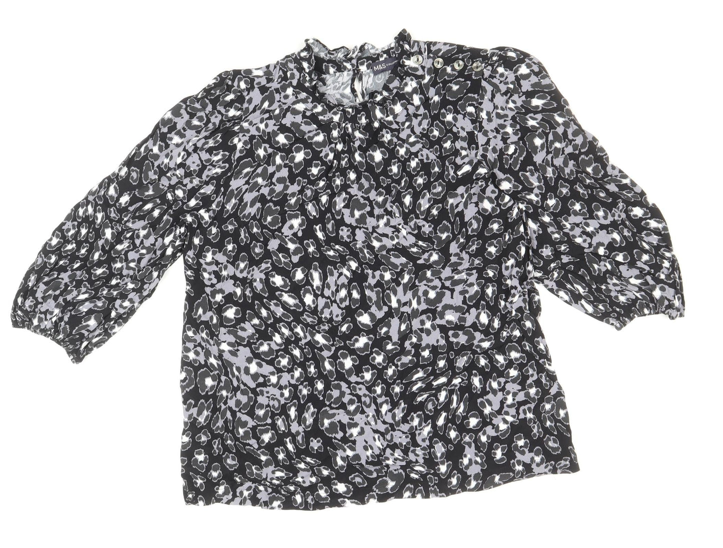 Womens UK Size 10 Marks and Spencer Black Basic Blouse