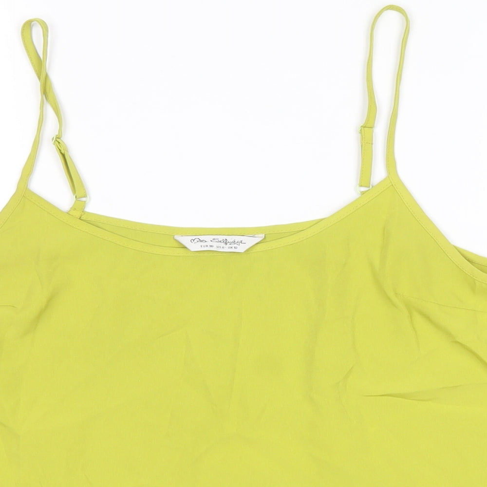 Miss Selfridge Womens Green Polyester Camisole Tank Size 10 Round Neck