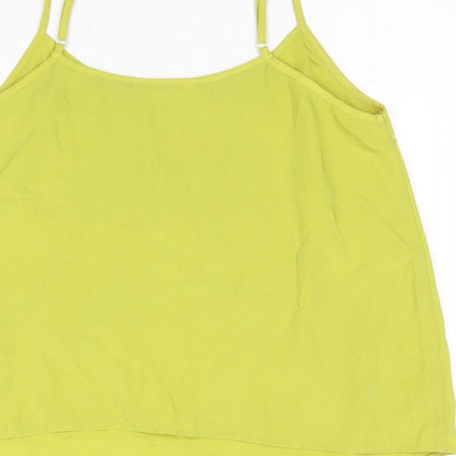 Miss Selfridge Womens Green Polyester Camisole Tank Size 10 Round Neck