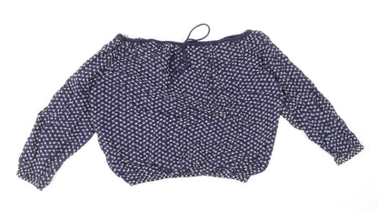 Womens UK Size 8 Warehouse Blue Basic Blouse