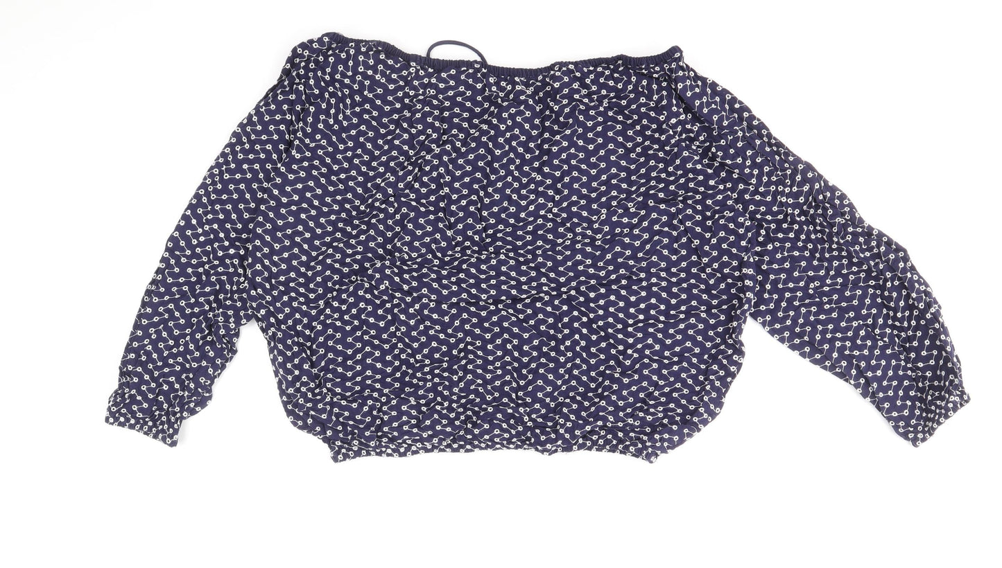 Womens UK Size 8 Warehouse Blue Basic Blouse