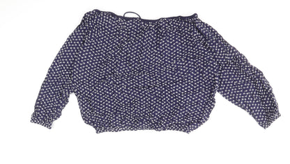 Womens UK Size 8 Warehouse Blue Basic Blouse