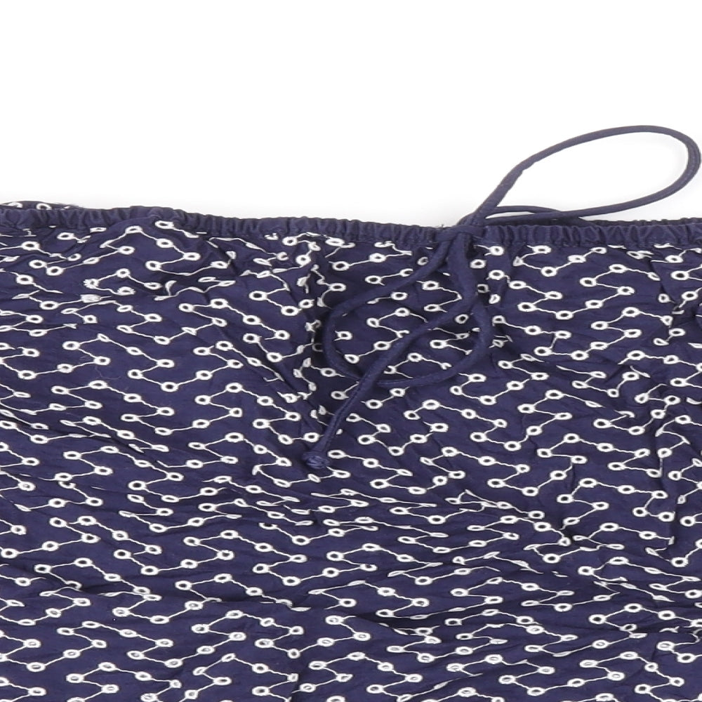 Womens UK Size 8 Warehouse Blue Basic Blouse