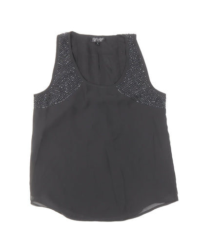 Womens UK Size 8 Topshop Black Basic Tank
