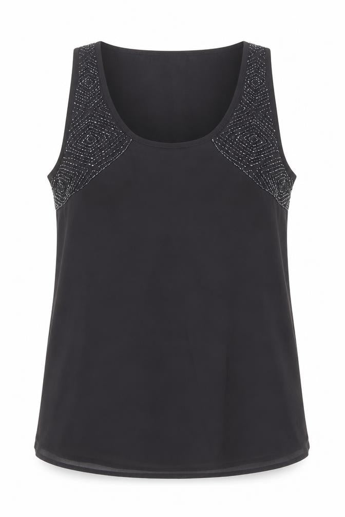 Womens UK Size 8 Topshop Black Basic Tank