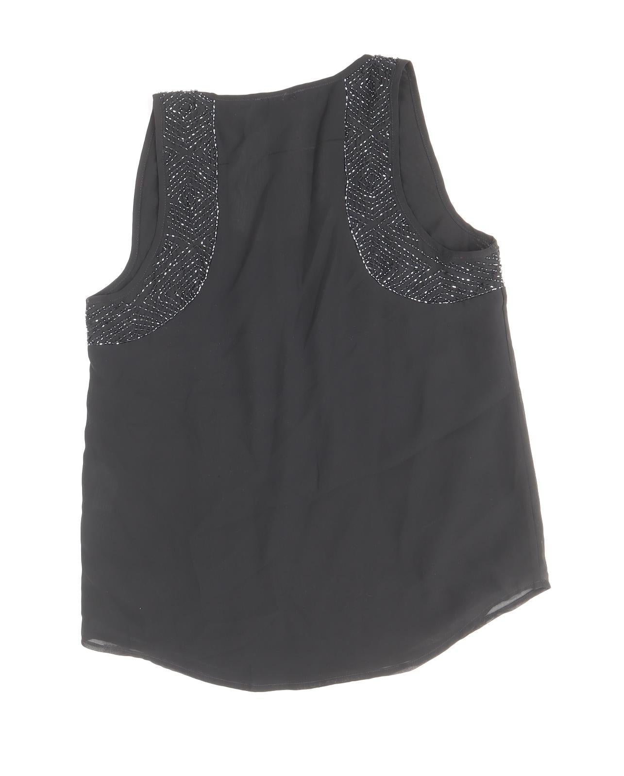 Womens UK Size 8 Topshop Black Basic Tank