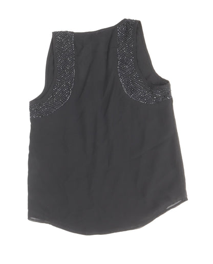 Womens UK Size 8 Topshop Black Basic Tank