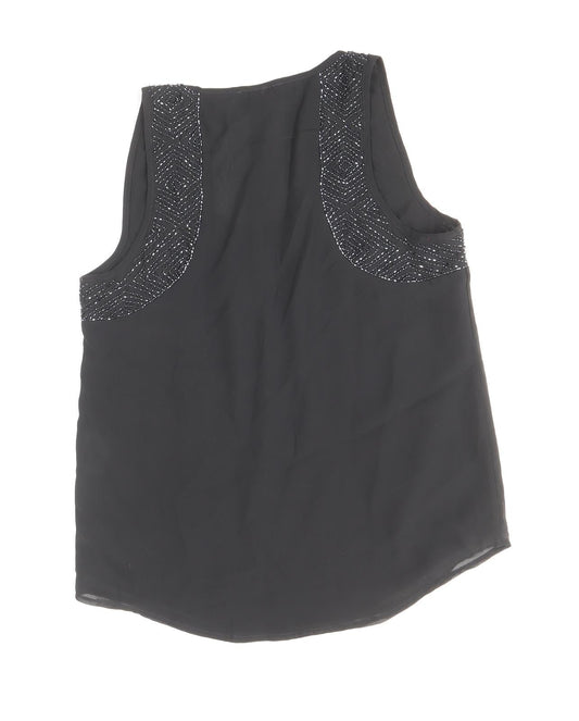 Womens UK Size 8 Topshop Black Basic Tank