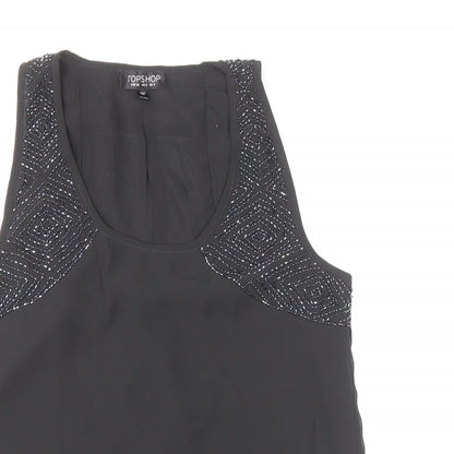 Womens UK Size 8 Topshop Black Basic Tank