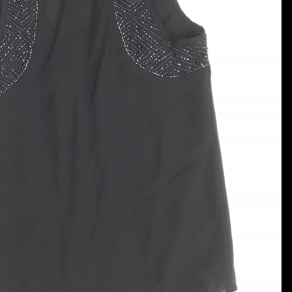 Womens UK Size 8 Topshop Black Basic Tank