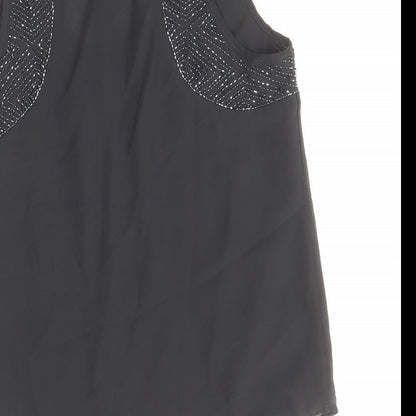 Womens UK Size 8 Topshop Black Basic Tank