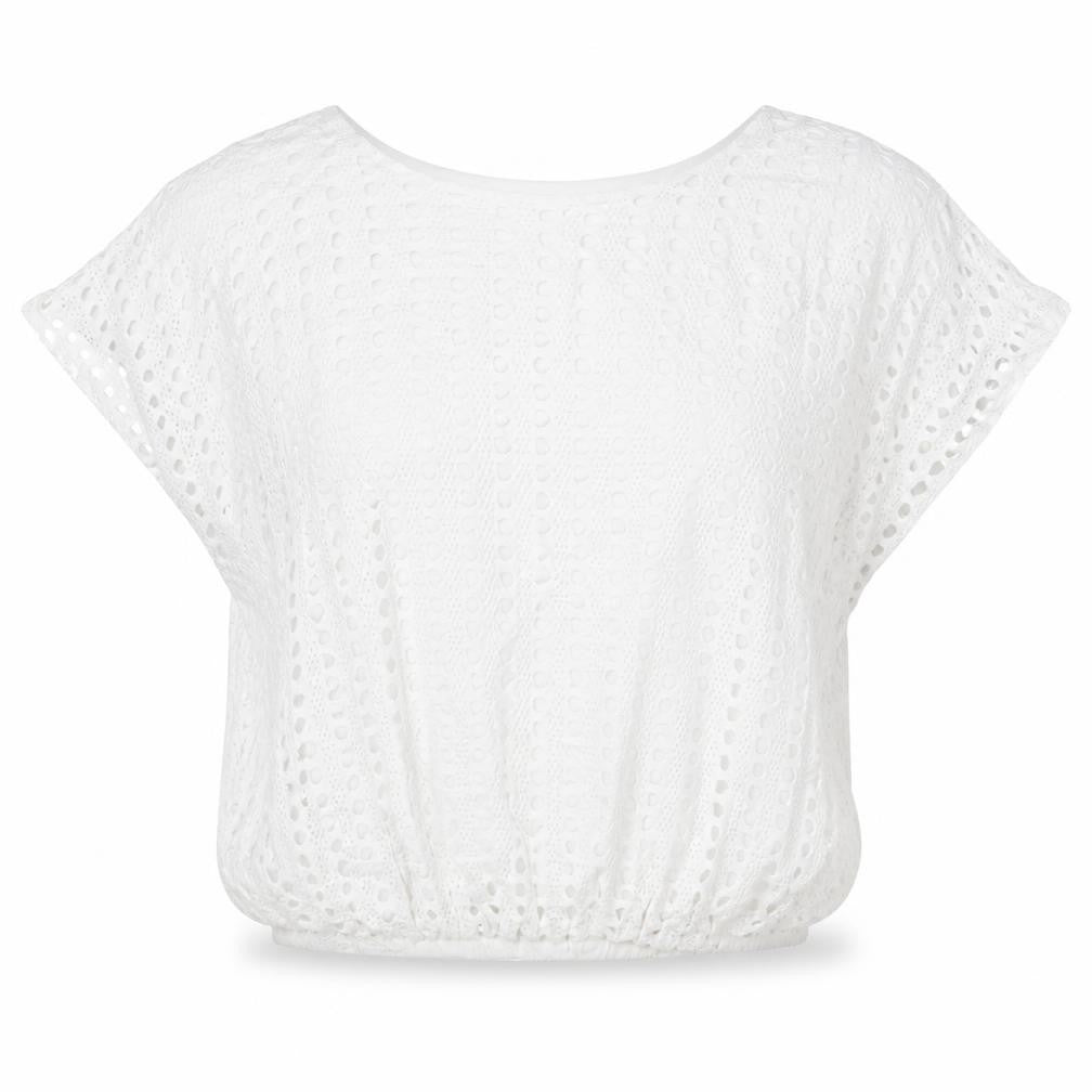 Womens UK Size S Alexara White Cropped T-Shirt
