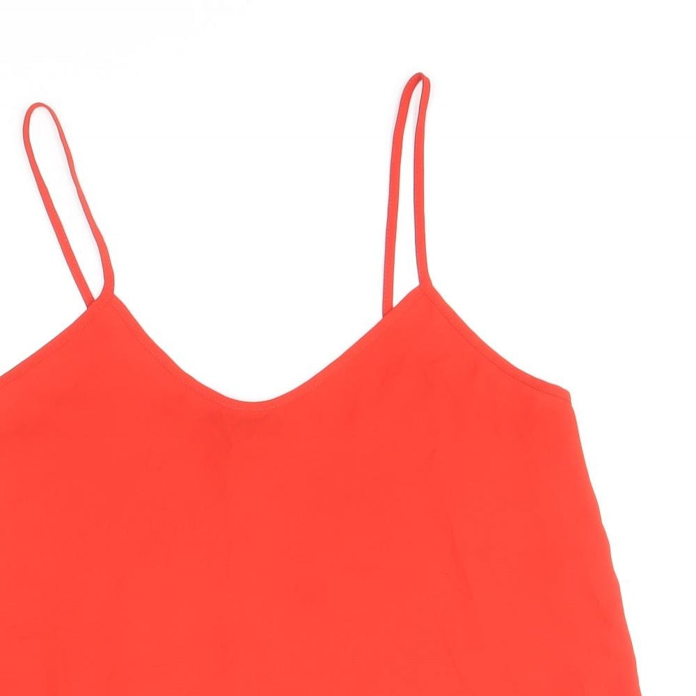 Womens UK Size 8 Topshop Red Basic Tank