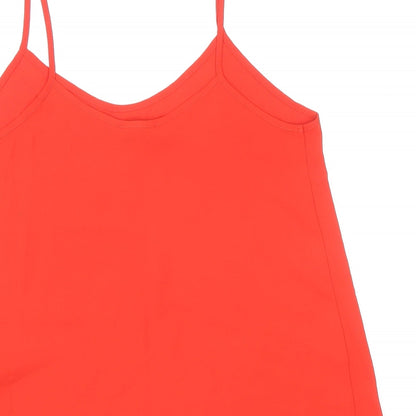 Womens UK Size 8 Topshop Red Basic Tank
