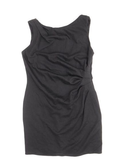 New Look Womens Black Polyester A-Line Size 10 Round Neck Pullover