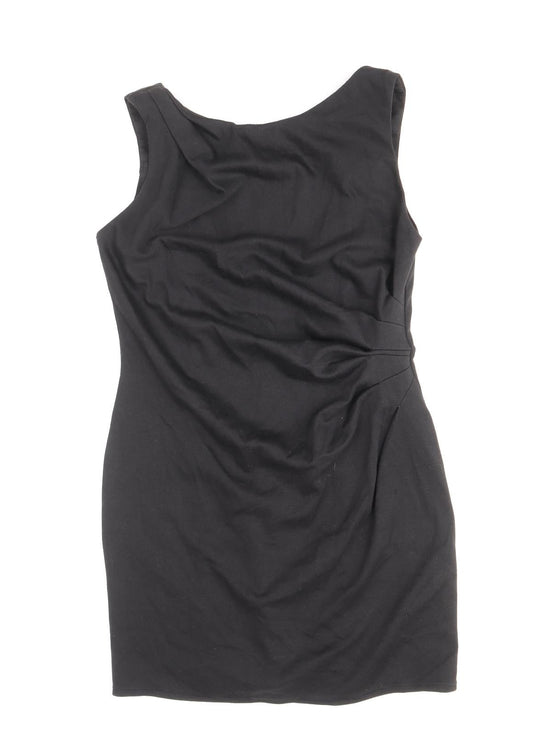 New Look Womens Black Polyester A-Line Size 10 Round Neck Pullover