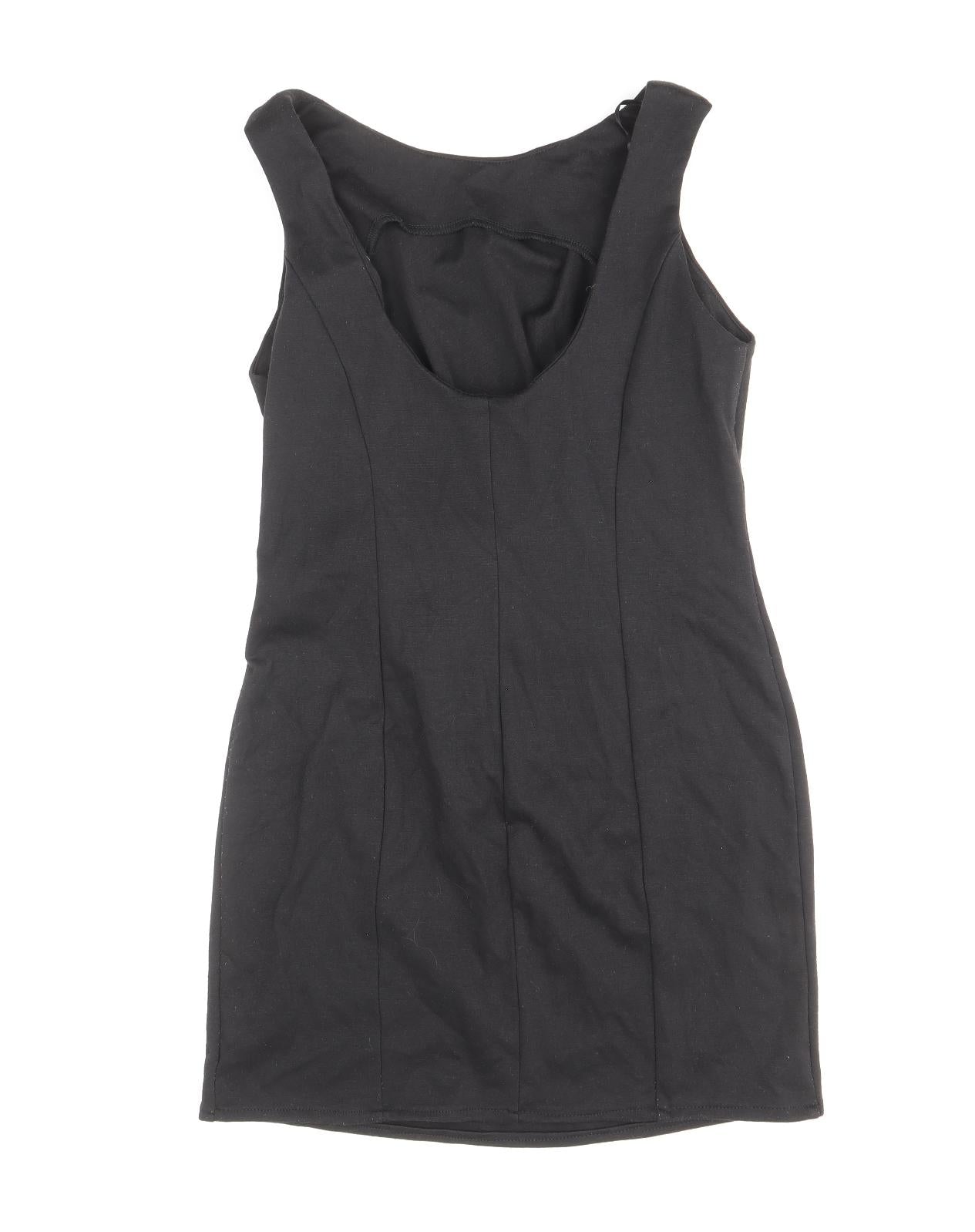 New Look Womens Black Polyester A-Line Size 10 Round Neck Pullover