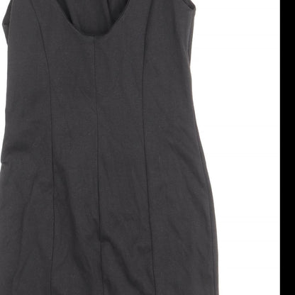 New Look Womens Black Polyester A-Line Size 10 Round Neck Pullover