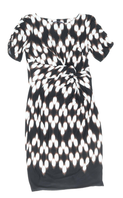 Marks and Spencer Womens Multicoloured Geometric Polyester A-Line Size 16 Round Neck Pullover