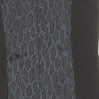 George Womens Black Animal Print Polyester Pencil Dress Size 16 V-Neck Zip - Leopard Pattern