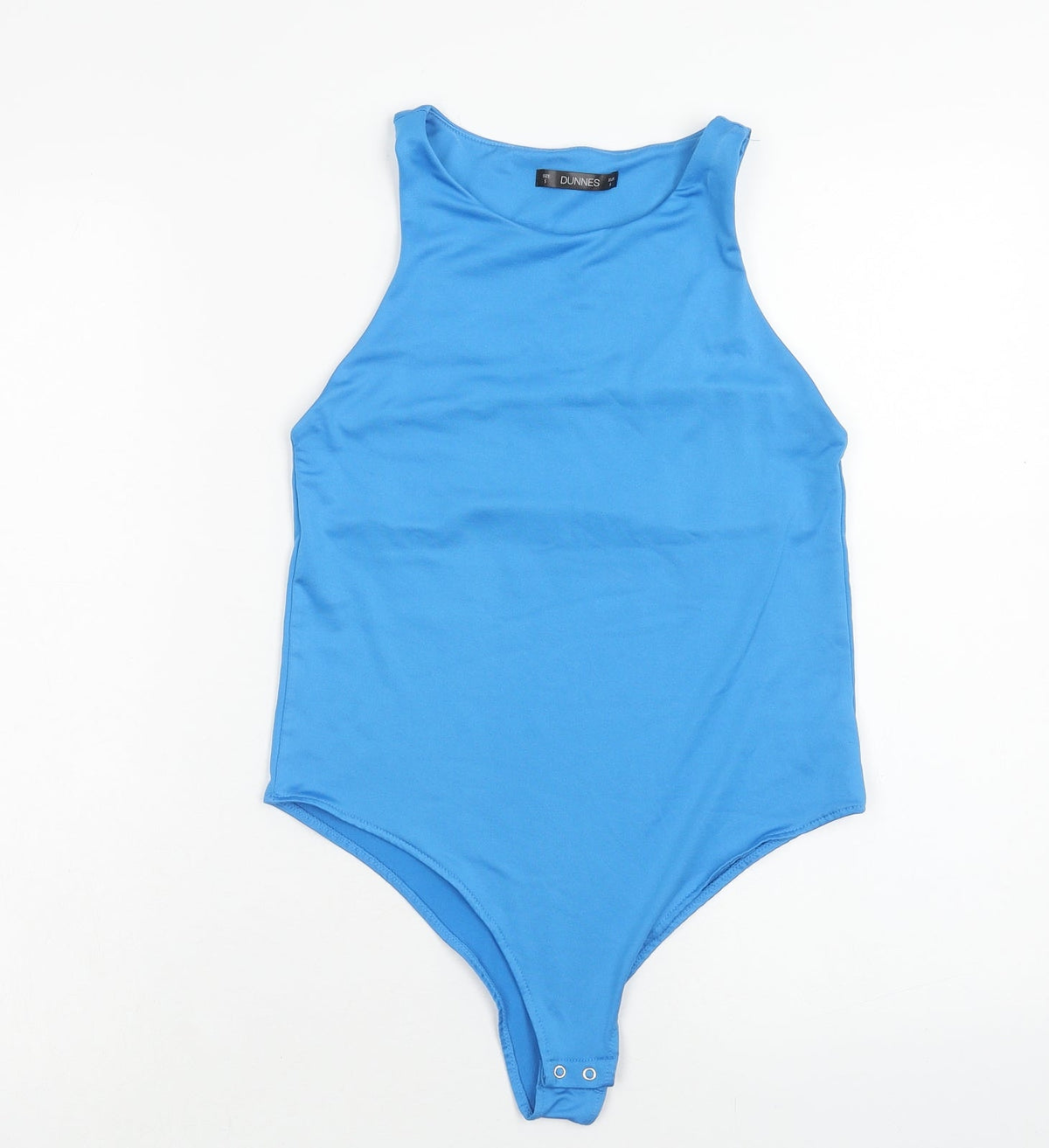 Dunnes Womens Blue Polyester Bodysuit One-Piece Size S Snap