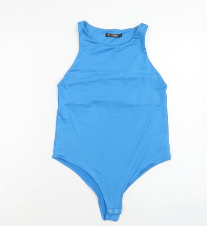 Dunnes Womens Blue Polyester Bodysuit One-Piece Size S Snap