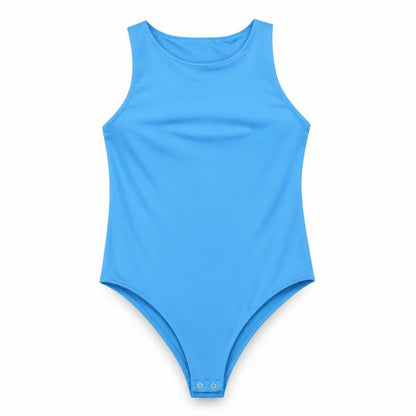 Dunnes Womens Blue Polyester Bodysuit One-Piece Size S Snap