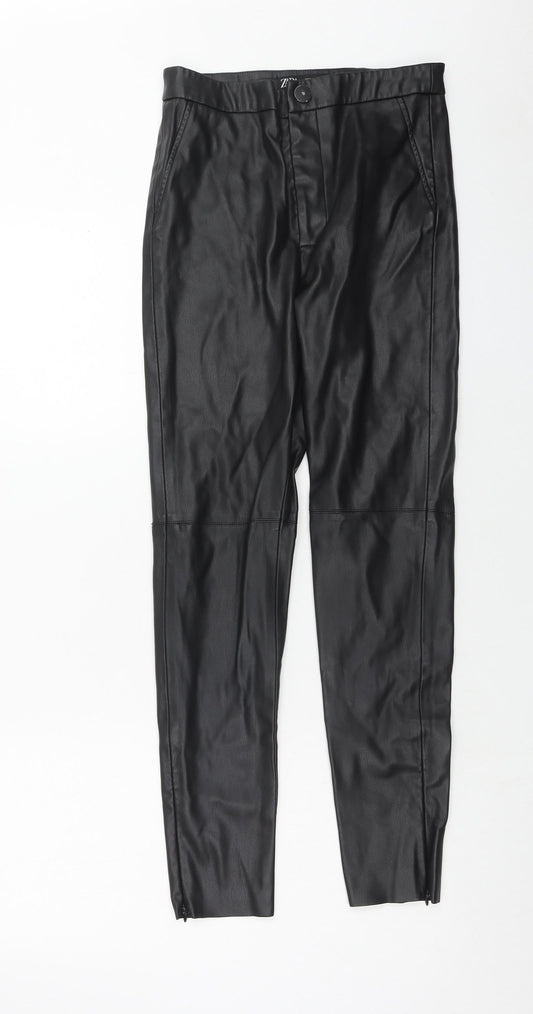 Womens UK Size S Zara Regular Fit  Black Trousers