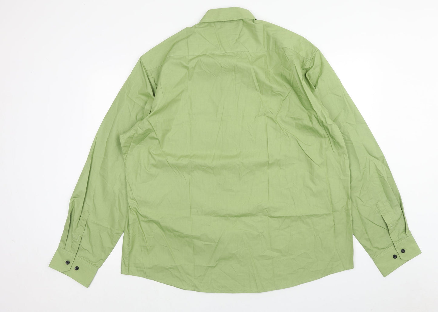 Mens UK Size 2XL Hisdern Green  Button-Up Long Sleeve Casual Shirt