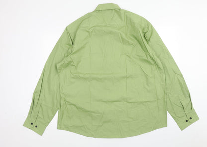 Mens UK Size 2XL Hisdern Green  Button-Up Long Sleeve Casual Shirt