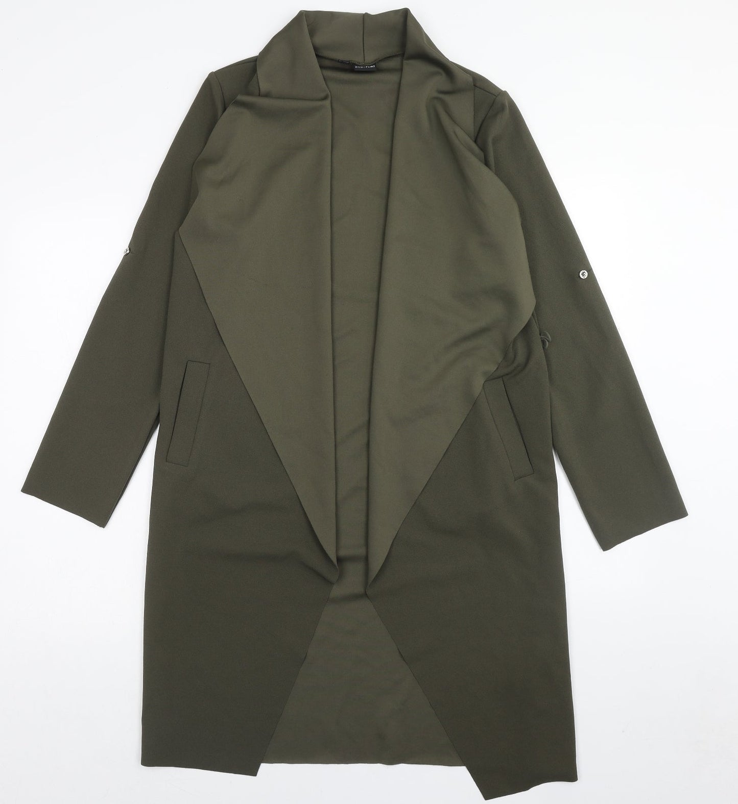 Body + Flirt Womens Green Overcoat Coat Size M