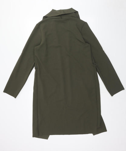 Body + Flirt Womens Green Overcoat Coat Size M