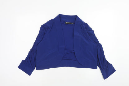 Womens UK Size L Nina Leonard Blue Cropped Blouse
