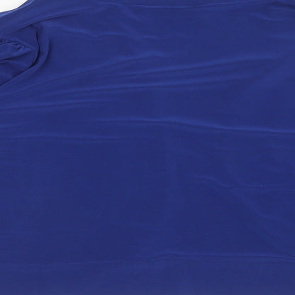 Womens UK Size L Nina Leonard Blue Cropped Blouse