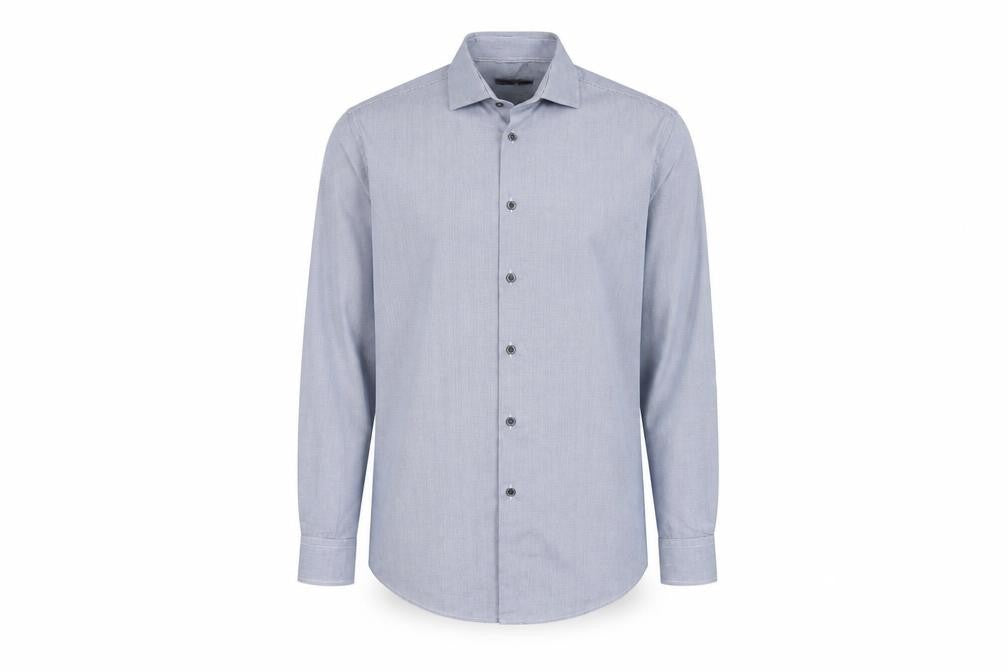Mens UK Size 16 Luc Brevet Blue  Button-Up Long Sleeve Casual Shirt