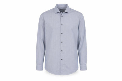 Mens UK Size 16 Luc Brevet Blue  Button-Up Long Sleeve Casual Shirt