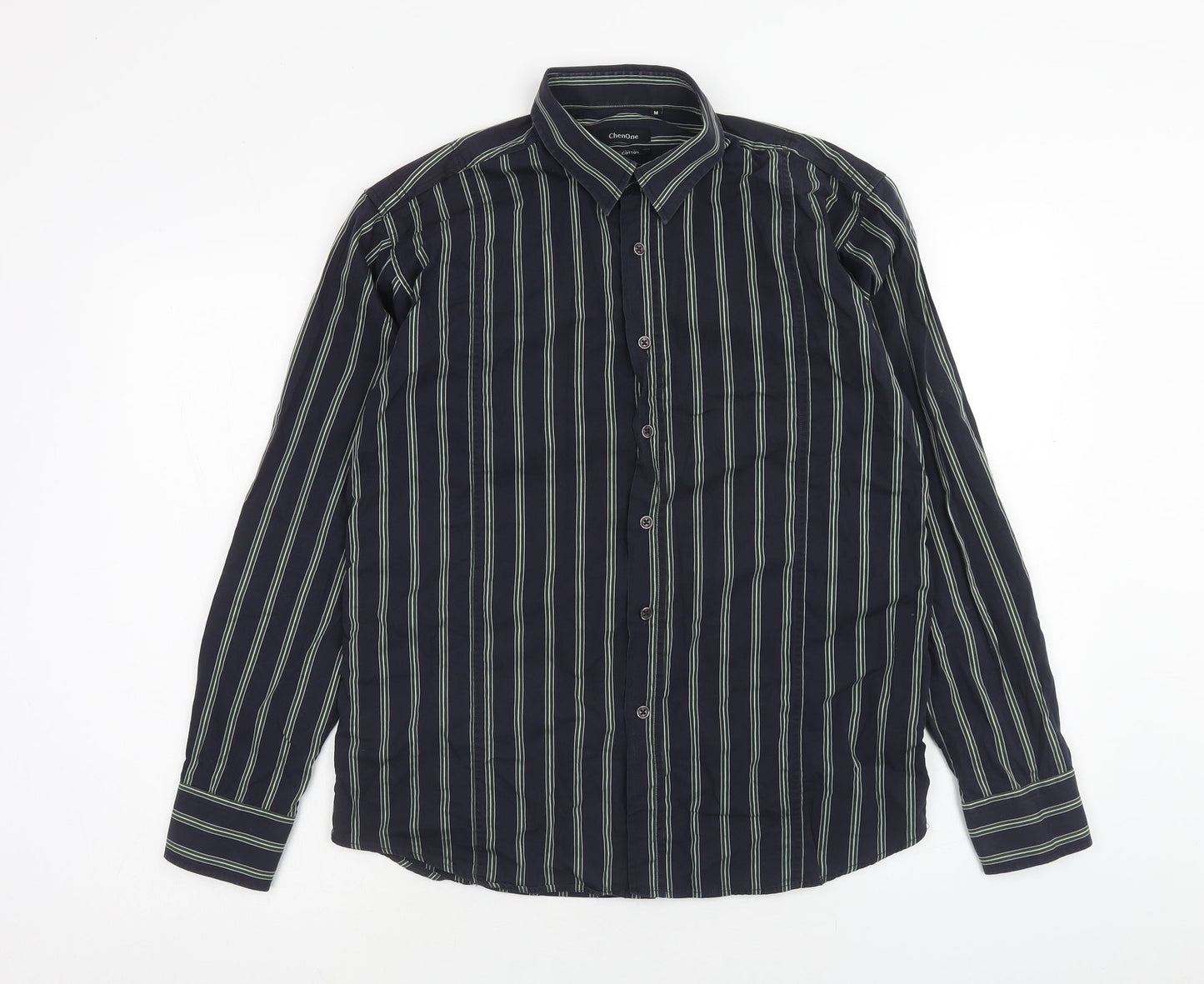 Mens UK Size M ChenOne Blue  Button-Up Long Sleeve Casual Shirt