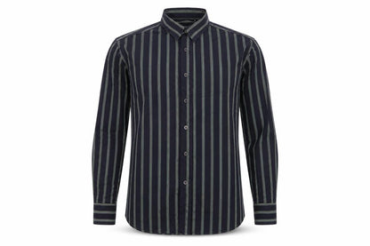 Mens UK Size M ChenOne Blue  Button-Up Long Sleeve Casual Shirt