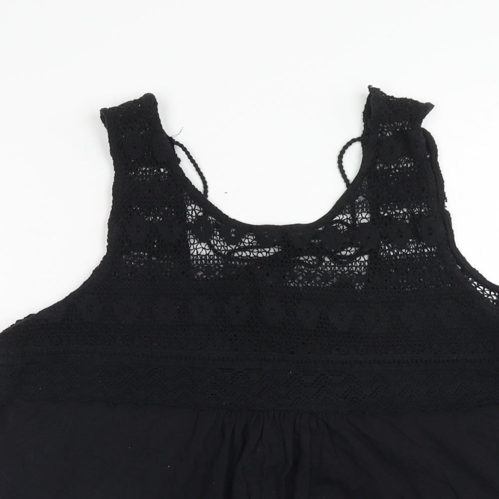 Womens UK Size 14 papaya Black Basic Tank
