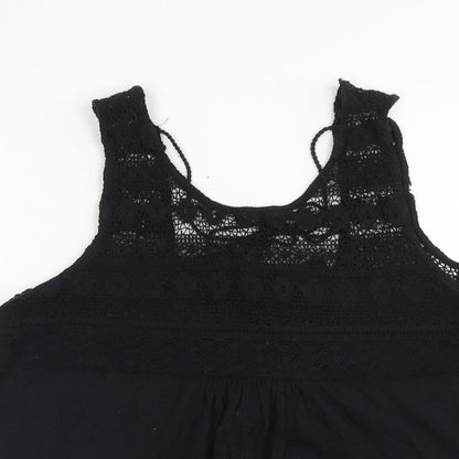 Womens UK Size 14 papaya Black Basic Tank