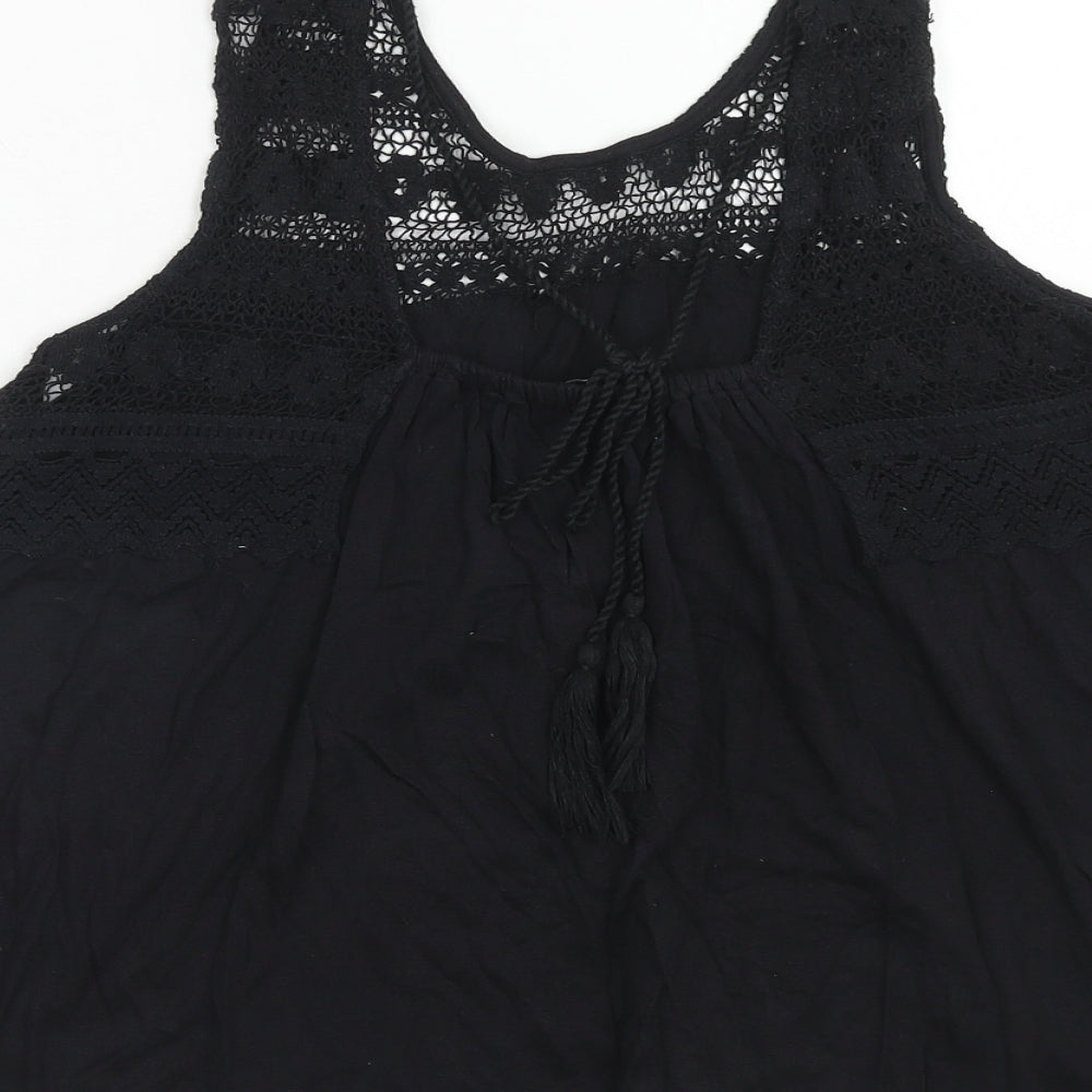 Womens UK Size 14 papaya Black Basic Tank