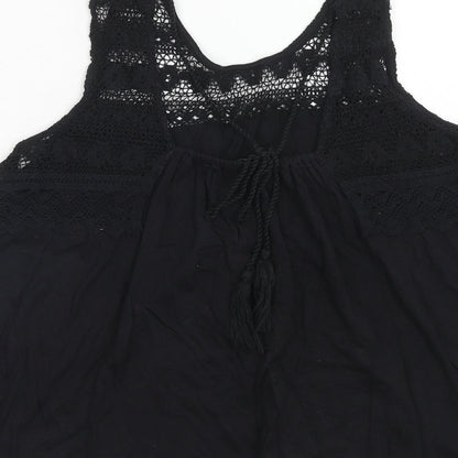 Womens UK Size 14 papaya Black Basic Tank