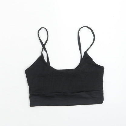 Womens UK Size 10 PRETTYLITTLETHING Black Cropped Tank