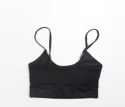 Womens UK Size 10 PRETTYLITTLETHING Black Cropped Tank