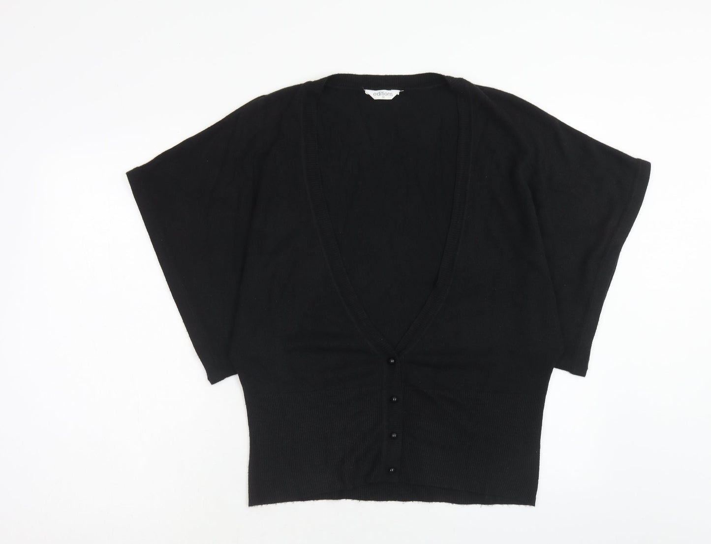 Womens UK Size 14 Editions Black Cardigan Jumper