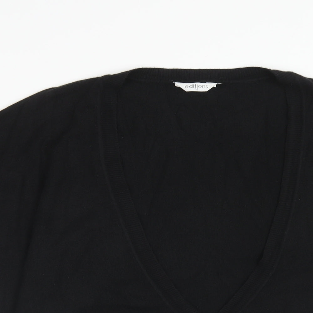 Womens UK Size 14 Editions Black Cardigan Jumper