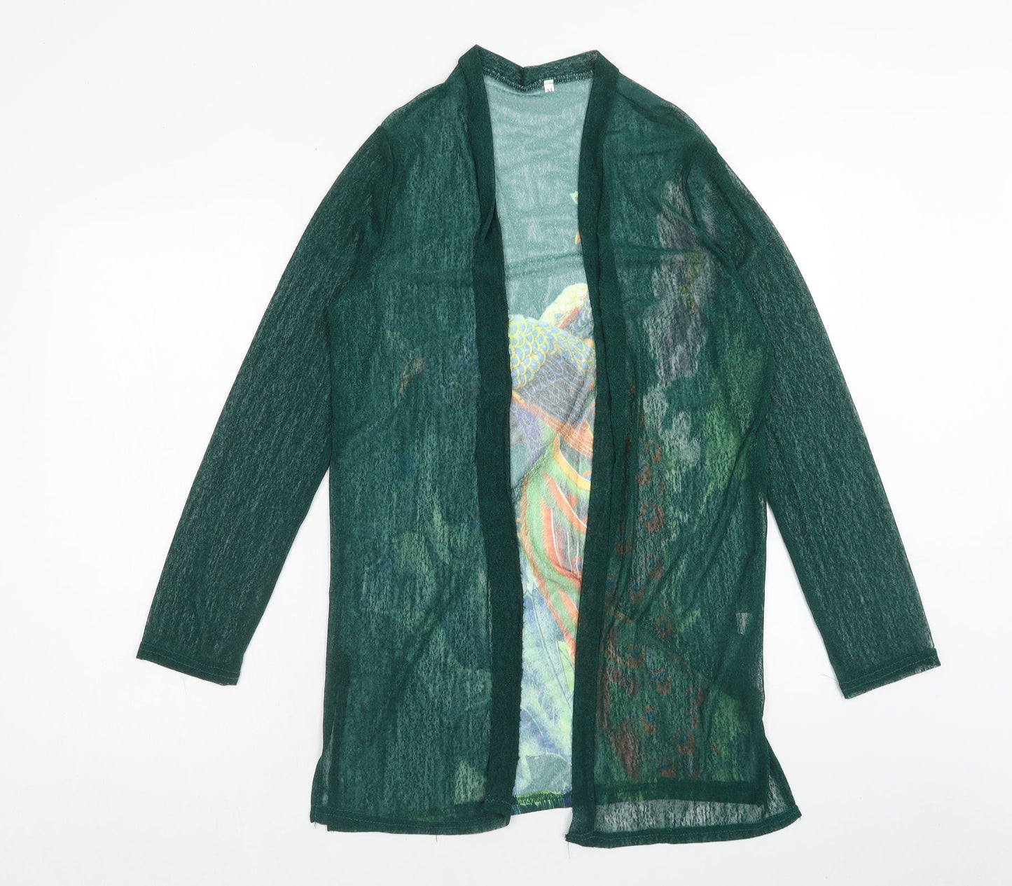 Womens UK Size M Preworn Green Shrug Jumper