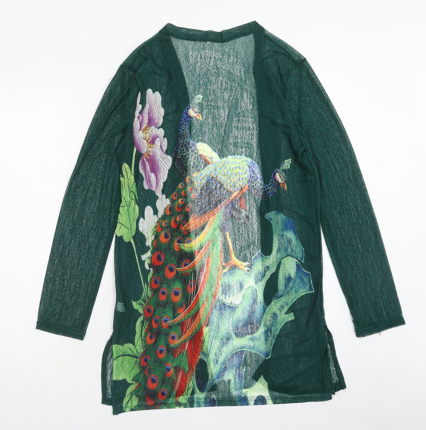Womens UK Size M Preworn Green Shrug Jumper