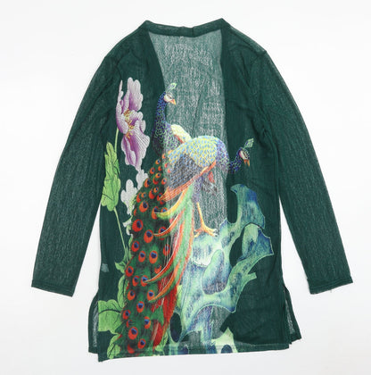 Womens UK Size M Preworn Green Shrug Jumper